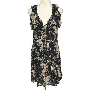 Paige Paige‎ Tia Silk Dress Floral Black Dress